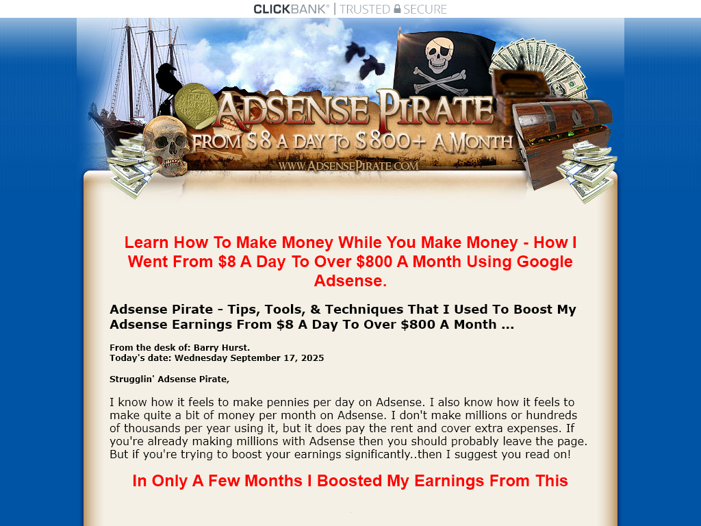 ADSENSE PIRATE REVIEW – I AM SHOCKED BY WEEK 2