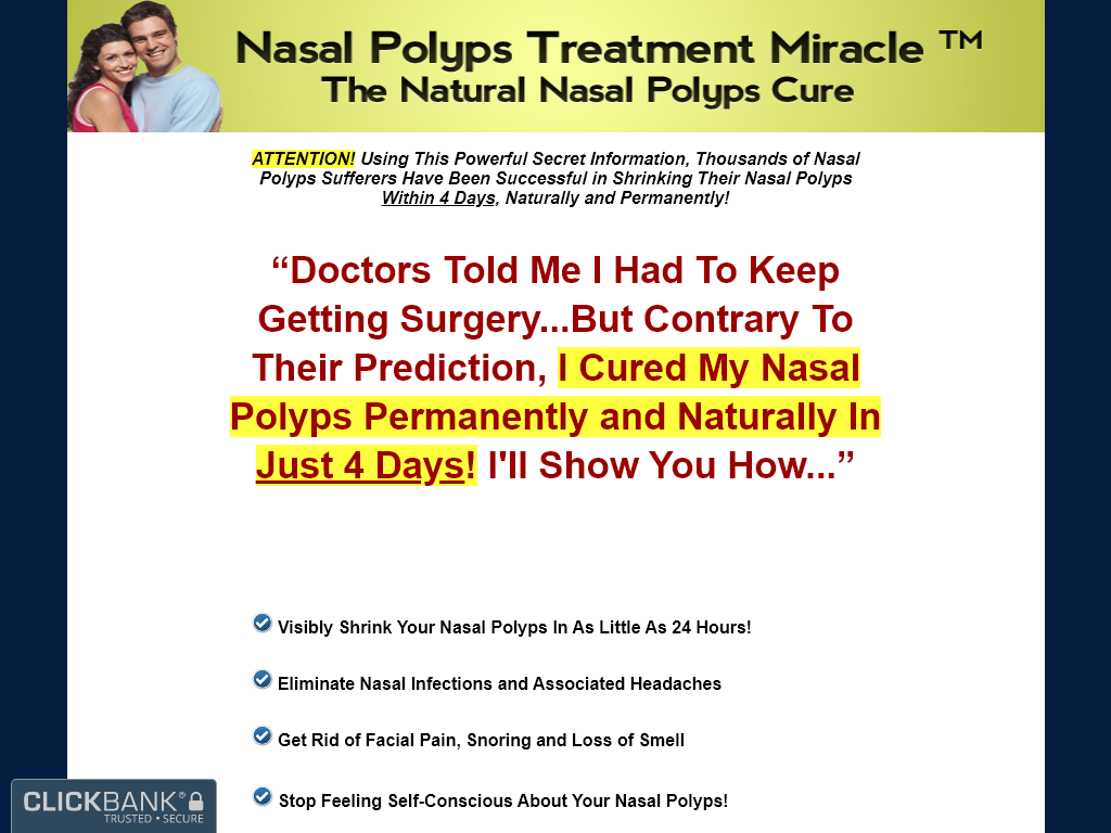 NASAL POLYPS TREATMENT MIRACLE REVIEW – OBSERVATIONS I COULD TRACK!