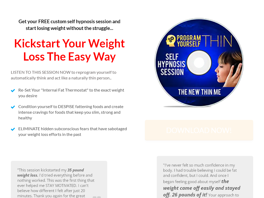 PROGRAM YOURSELF THIN REVIEW : THE 30 DAY HABIT THAT STUCK