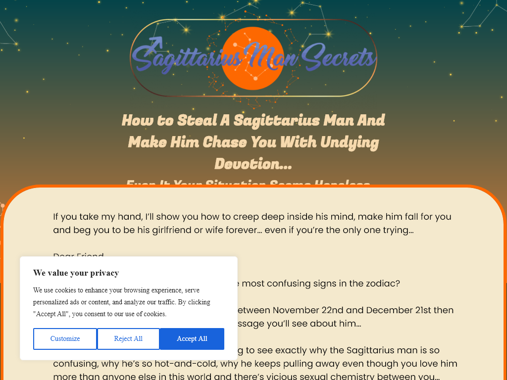 SAGITTARIUS MAN SECRETS REVIEW : THE SHIFT I FELT IN 30 MINUTES